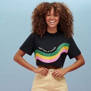 Lucy & Yak Nola Crop Short Sleeve Take Care of Yourself Tee